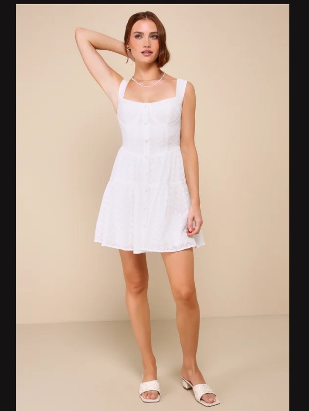 Profound Sweetness White Eyelet Bustier Mini
Dress - Picture 2 of 13